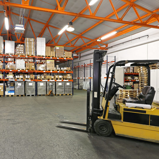 Warehouse With Forklift